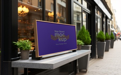 Sign Board Mockup on Building Wall 25