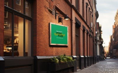 Sign Board Mockup on Building Wall 47