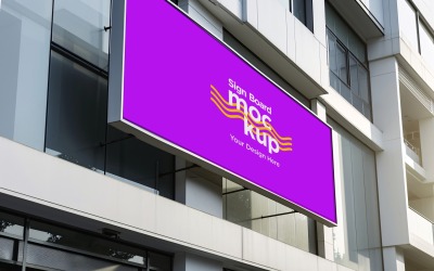 Sign Board Mockup on Building Wall 49