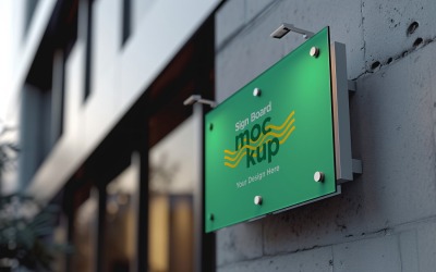 Sign Board Mockup on Building Wall 50