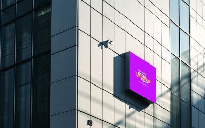 Signage Mockup on Building Wall 01