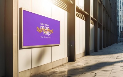 Signage Mockup on Building Wall 03