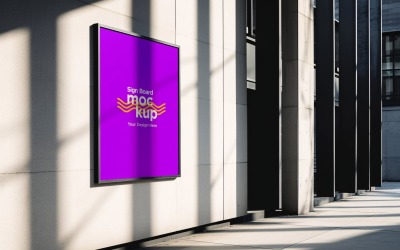 Signage Mockup on Building Wall 05