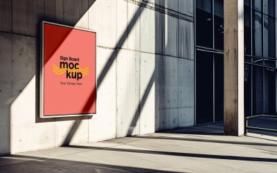 Signage Mockup on Building Wall 10