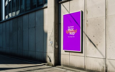 Signage Mockup on Building Wall 11