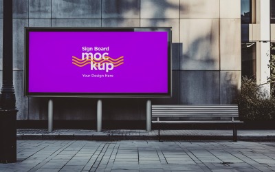 Billboard bord mockup buiten bewegwijzering sjabloon 01
