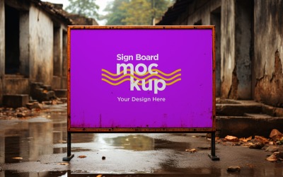 Billboard bord mockup buiten bewegwijzering sjabloon 05