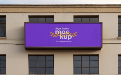 Sign Board Mockup on Building Wall 59