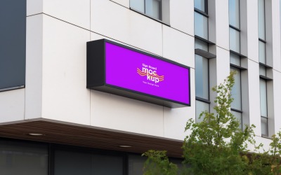Sign Board Mockup on Building Wall 61