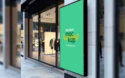 Sign Board Mockup on Building Wall 62