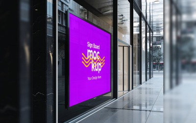 Sign Board Mockup on Building Wall 66