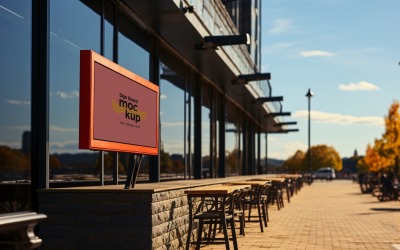 Sign Board Mockup on Building Wall 69