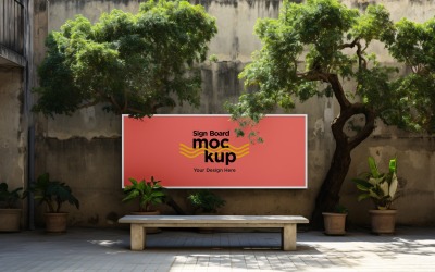 Sign Board Mockup on Building Wall 71