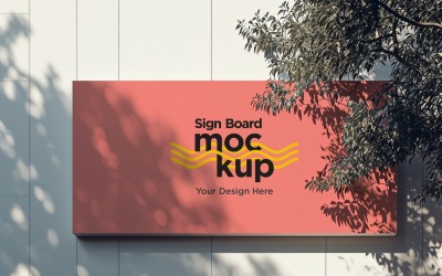 Sign Board Mockup on Building Wall 79