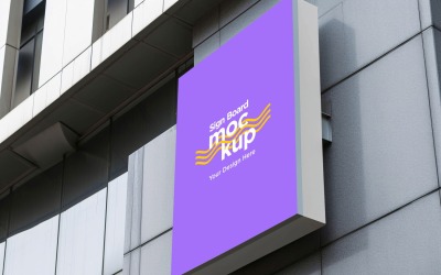 Sign Board Mockup on Building Wall 86