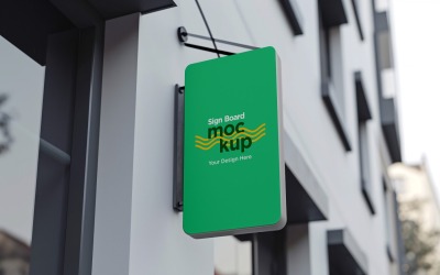 Sign Board Mockup on Building Wall 89