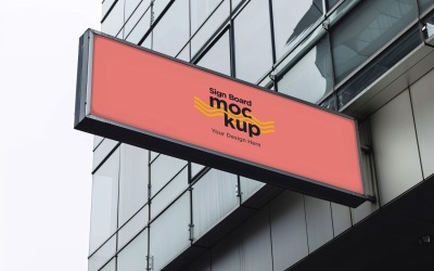 Wall Mounted Sign on Building Mockup 10