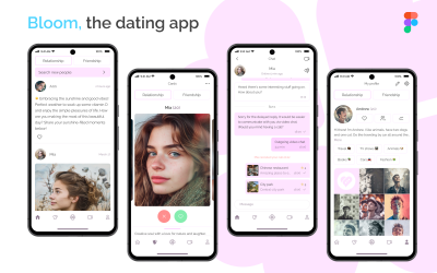 Bloom – Modèle d’interface utilisateur d’application de rencontres
