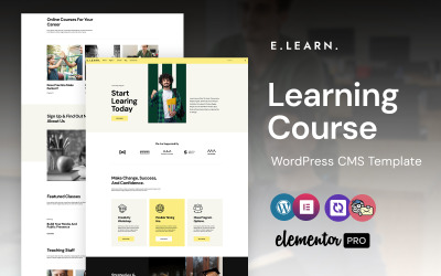 E-Learn - Cursos de aprendizagem online Tema WordPress Elementor