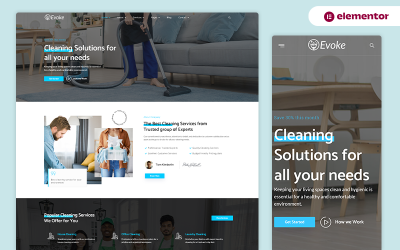 Evoke - Template Kit de Elementor para servicios de limpieza