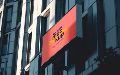 Sign Board Mockup on Building Wall 137