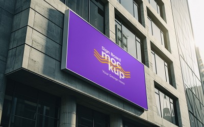 Sign Board Mockup on Building Wall 139