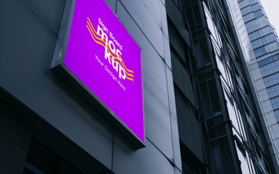 Sign Board Mockup on Building Wall 142