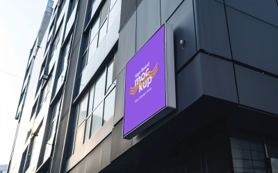 Sign Board Mockup on Building Wall 144