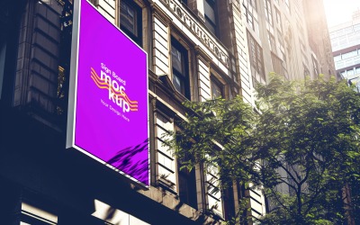 Sign Board Mockup on Building Wall 148