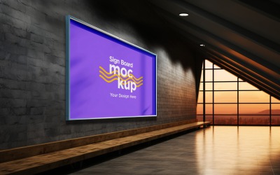 Sign Board Mockup on Building Wall 150