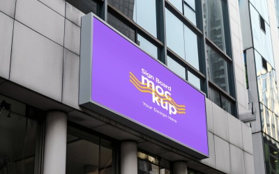Sign Board Mockup on Building Wall 152