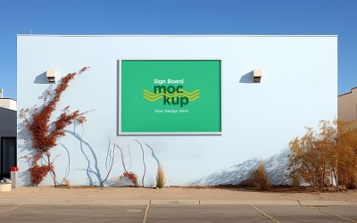 Sign Board Mockup on Wall background 153