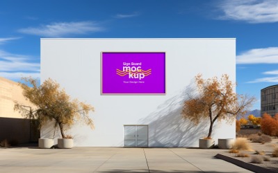 Sign Board Mockup on Wall background 156