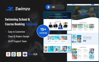 Swimzo –  Swimming School &amp;amp; Course Booking HTML5 Template