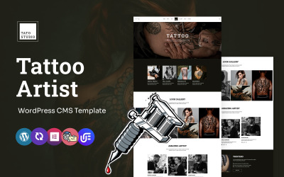 Tato Studio - Tema multipropósito de WordPress Elementor para artistas del tatuaje