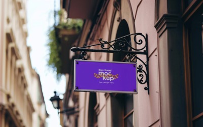 Wall Mounted Sign on Building Mockup 19