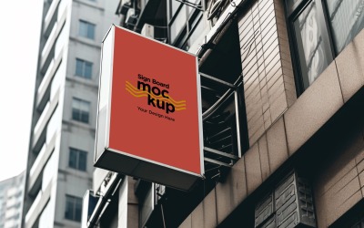 Wall Mounted Sign on Building Mockup 20