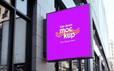 Wall Mounted Sign on Building Mockup 30