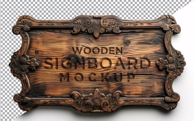 Vintage Wooden Signboard Mockup 02