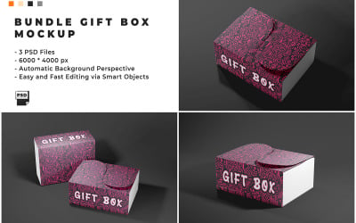 Bundle Gift Box Mockup Template 1