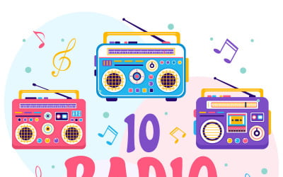 10 Illustration vectorielle radio