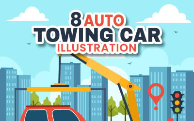 8 Auto Towing Car Illustration
