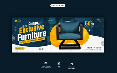Plantilla de banner de redes sociales de venta de muebles