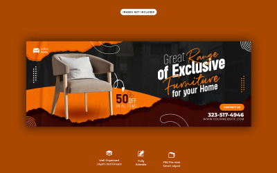 Plantilla de portada de redes sociales de venta de muebles