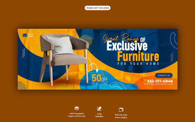 Plantilla de portada de redes sociales de venta de muebles