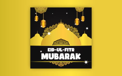 Eid-Ul-Fitr post design with bold mandala art, EPS vector design