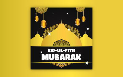 Eid-Ul-Fitr-postdesign med djärv mandalakonst, EPS-vektordesign