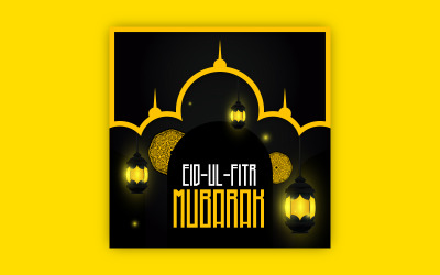 Eid-Ul-Fitr-postdesign med djärv mandalakonst, EPS-vektormall