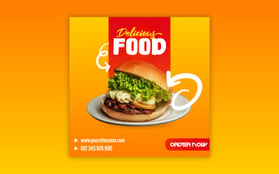 FREE Delicious Fast food social media ad banner design EPS template