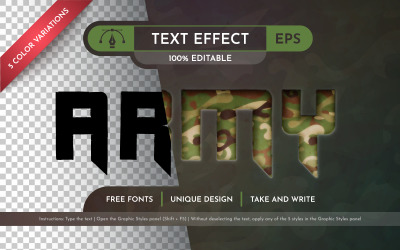 Hadsereg szerkeszthető szövegeffektus, grafikai stílus